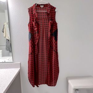 Long flowy plaid cardigan